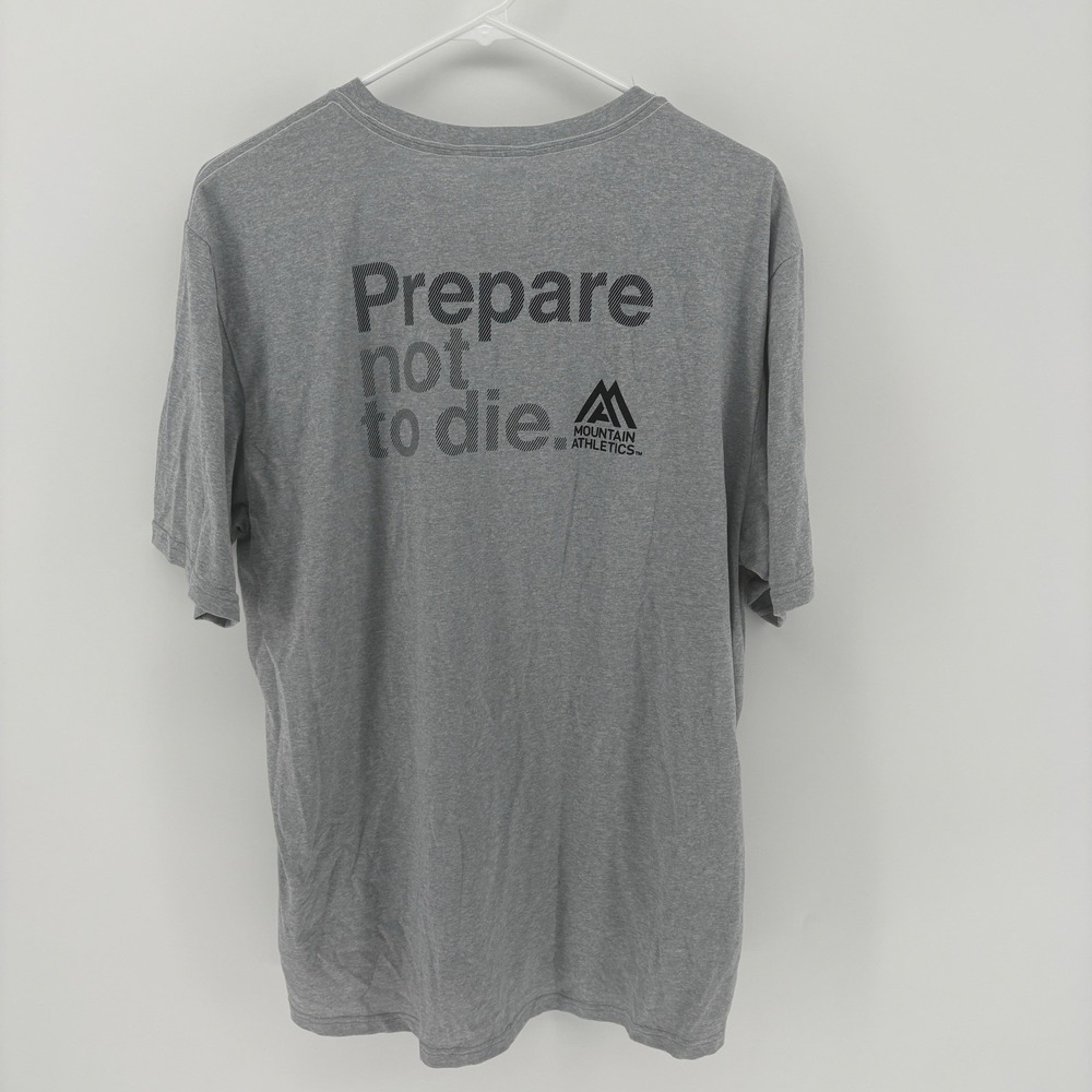 The North Face Mountain Athletics Men L Gray Training T-Shirt Back Graphic NWT